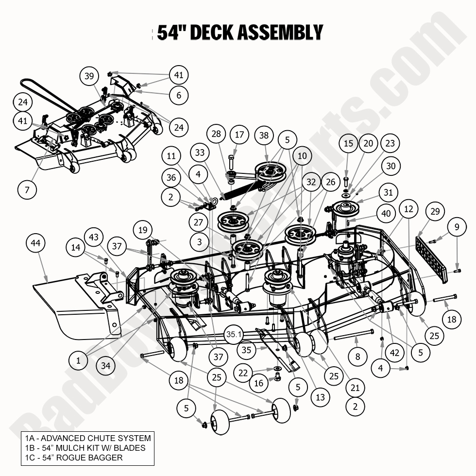 2020 Rogue 54" Deck Assembly